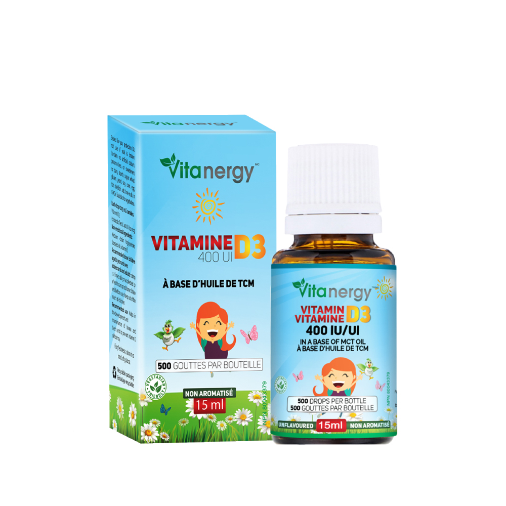 加拿大Vitanergy婴儿儿童液体维生素D3滴剂15ml/瓶