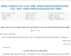 中国(衡阳)、(株洲)跨境电子商务综合试验区实施方案印发