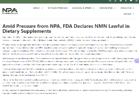 美国FDA正式恢复NMN膳食补充剂身份,NMN进口到国内销售还会远吗