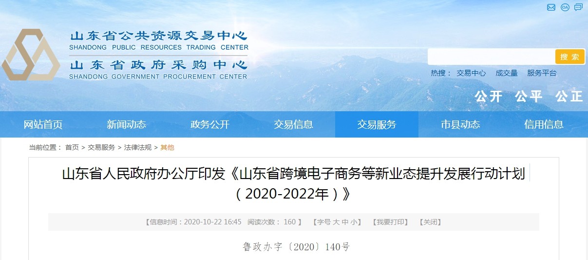 山东省跨境电子商务等新业态提升发展行动计划(2020-2022年)-货之家 山东省跨境电子商务等新业态提升发展行动计划(2020-2022年)-货之家